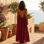 💃LAST DAY SAEL 40% OFF!!✨Women's Solid Color Cami Lounge Dress💕