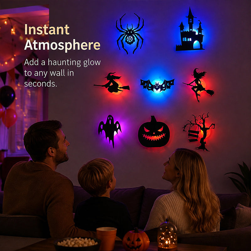 Halloween LED Glow Wall Stickers -1 set (8 styles)