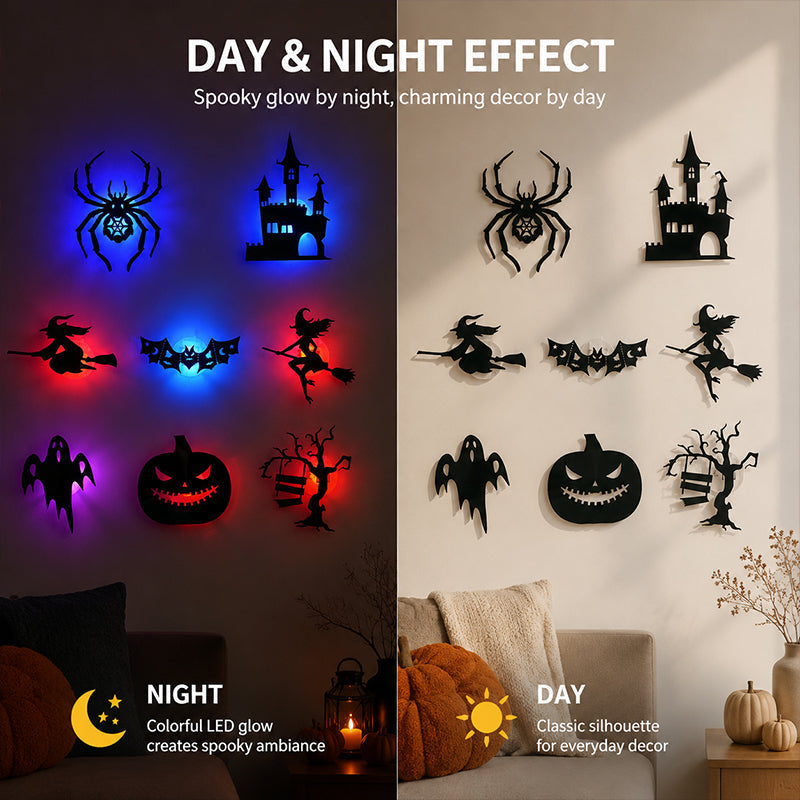 Halloween LED Glow Wall Stickers -1 set (8 styles)