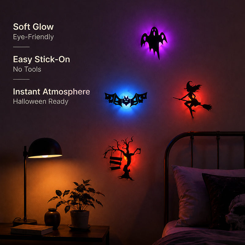 Halloween LED Glow Wall Stickers -1 set (8 styles)