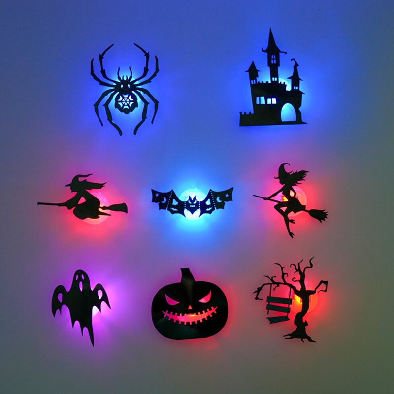 Halloween LED Glow Wall Stickers -1 set (8 styles)
