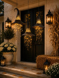 3-Piece Lighted Witch Hat Set with Cascading Stars
