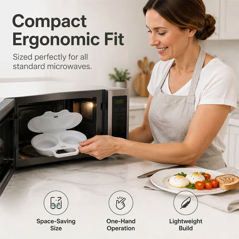 Limited-Time Offer: Buy One, Get One Free🎁-🍳 Microwave Egg Poacher for Quick and Easy Breakfasts
