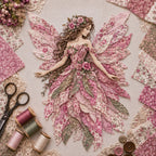 🧚‍♀️🌸 Premium Fairy Patchwork DIY Kit | High-Quality Layered Fabric with Floral Wings DIY Handmade Fantasy Wall Decor ✨