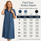 👗 50% OFF NOW! 👖 Casual Pocket Denim Midi Shirt Dress – Soft denim & relaxed fit – Functional pockets, perfect for everyday casual – comfortable and versatile ✨🌸