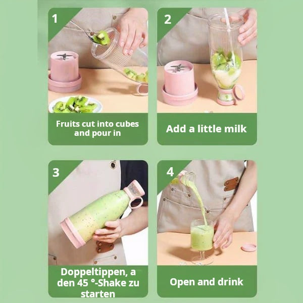 💥Portable Blender & Juicer Cup | USB Rechargeable Smoothie Maker for Fresh Juice Anytime, Anywhere