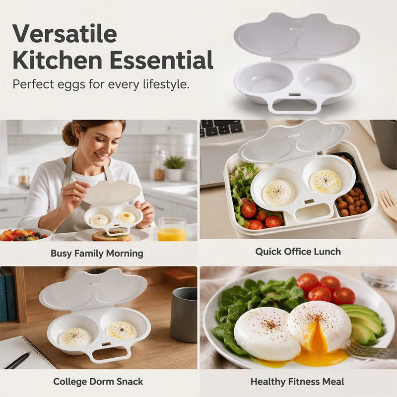 Limited-Time Offer: Buy One, Get One Free🎁-🍳 Microwave Egg Poacher for Quick and Easy Breakfasts