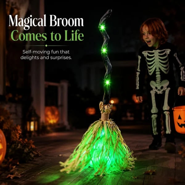 🎃Halloween Sale🎃Animated Witch Broom – Lights, Music & Motion – The Life of the Party