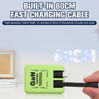 Smart Charger, 2 in 1 W&O 120w Fast Charger, Retractable Wall Fast Charger, Portable Charger with All in 1 Foldable Plug, Fast Charging Power Adapter for Smartphones