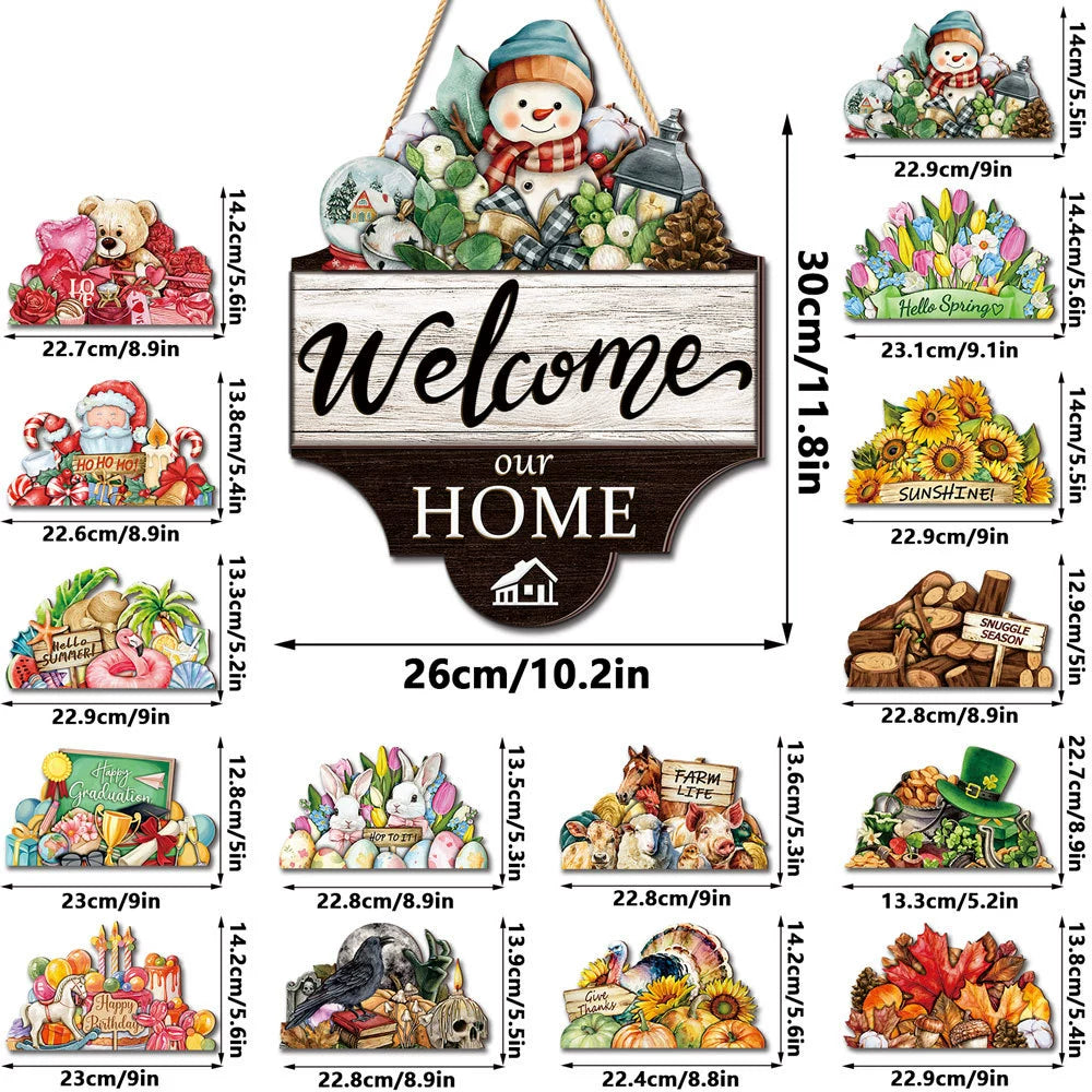 🔥 LIMITED-TIME 50% OFF — 16 Pcs Interchangeable Welcome Sign for Front Door