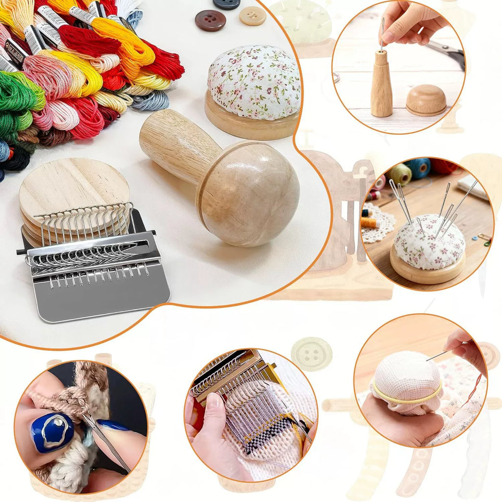 🧵 Fast Fabric Repair – Mini Darning Loom Kit