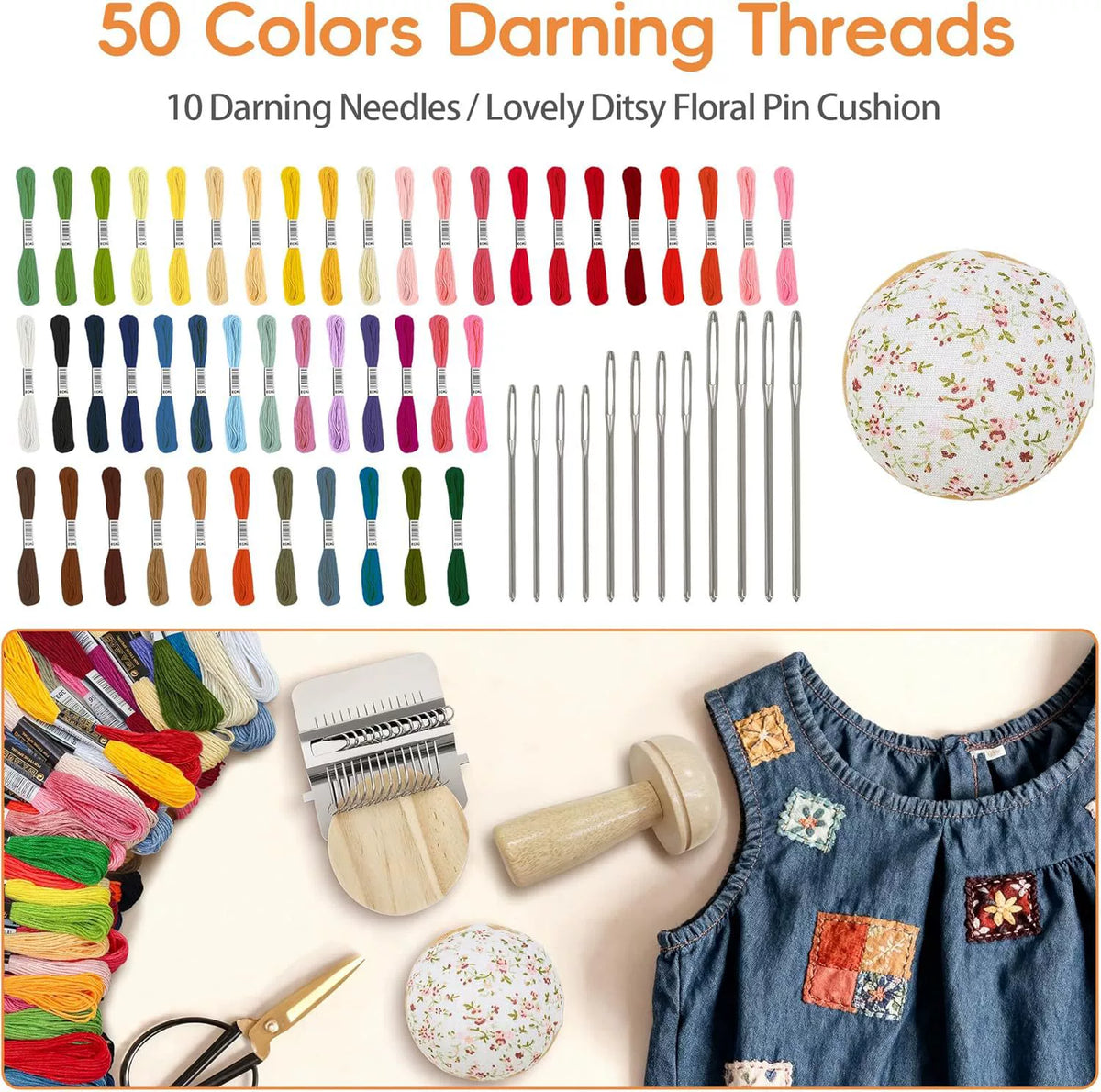 🧵 Fast Fabric Repair – Mini Darning Loom Kit
