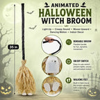🎃Halloween Sale🎃Animated Witch Broom – Lights, Music & Motion – The Life of the Party