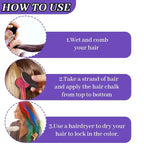 🌈 Instant Hair Color Magic – Washable Temporary Hair Chalk Set ✨