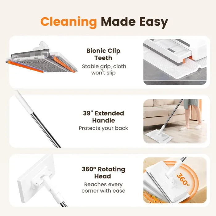 Disposable dust mop with 4 reusable covers 🧹✨