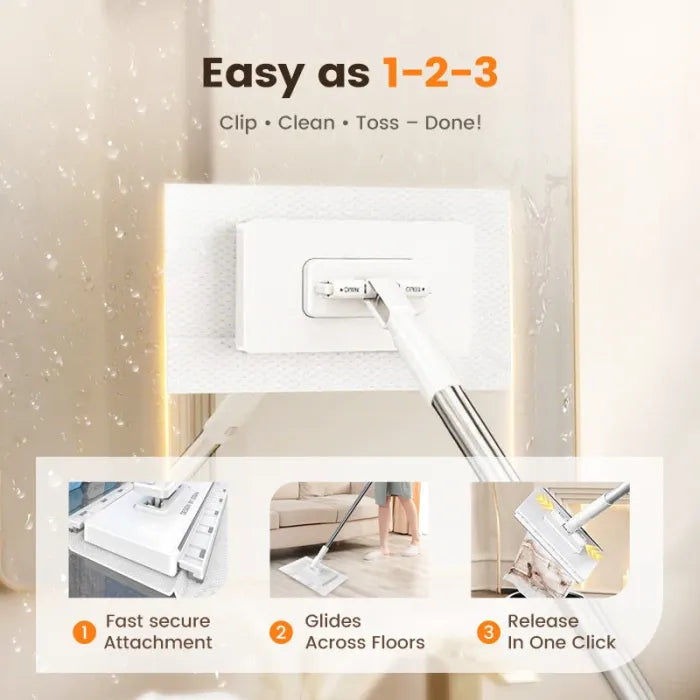Disposable dust mop with 4 reusable covers 🧹✨