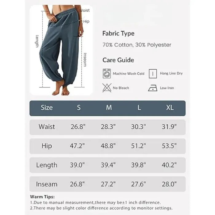 Tanming Women's Baggy Wide-Leg Pants - Casual, Elastic-Waisted, Bohemian Minimalist Basic Women's Clothes Bottom with Pockets,summerwins,summeroutfits,vacationoutfits,beachoutfits,back to school shopping